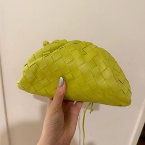 Bottega Mini Pouch Intrecciato Kiwi Green Yellow